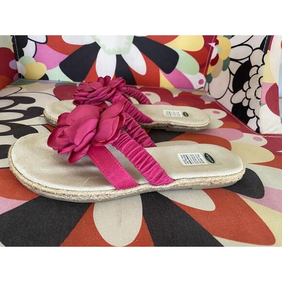 Dr. Scholls fuchsia Flower Iris Thong Flip Flop Sandal Women 6M - Picture 5 of 10